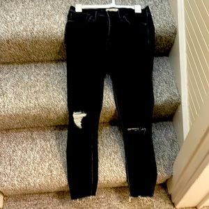 MADEWELL | 9” High Rise Skinny Jeans Black Gray Distressed Denim Women’s Size 27